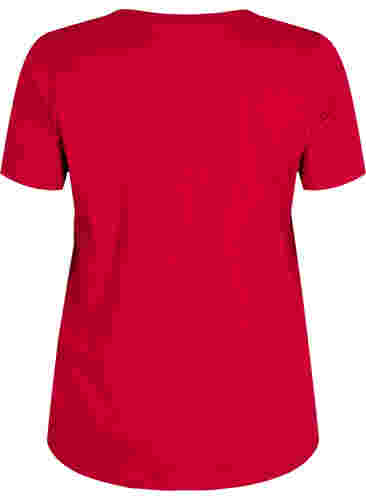 Baumwoll-T-Shirt mit Frontprint, Tango Red LOS , Packshot image number 1
