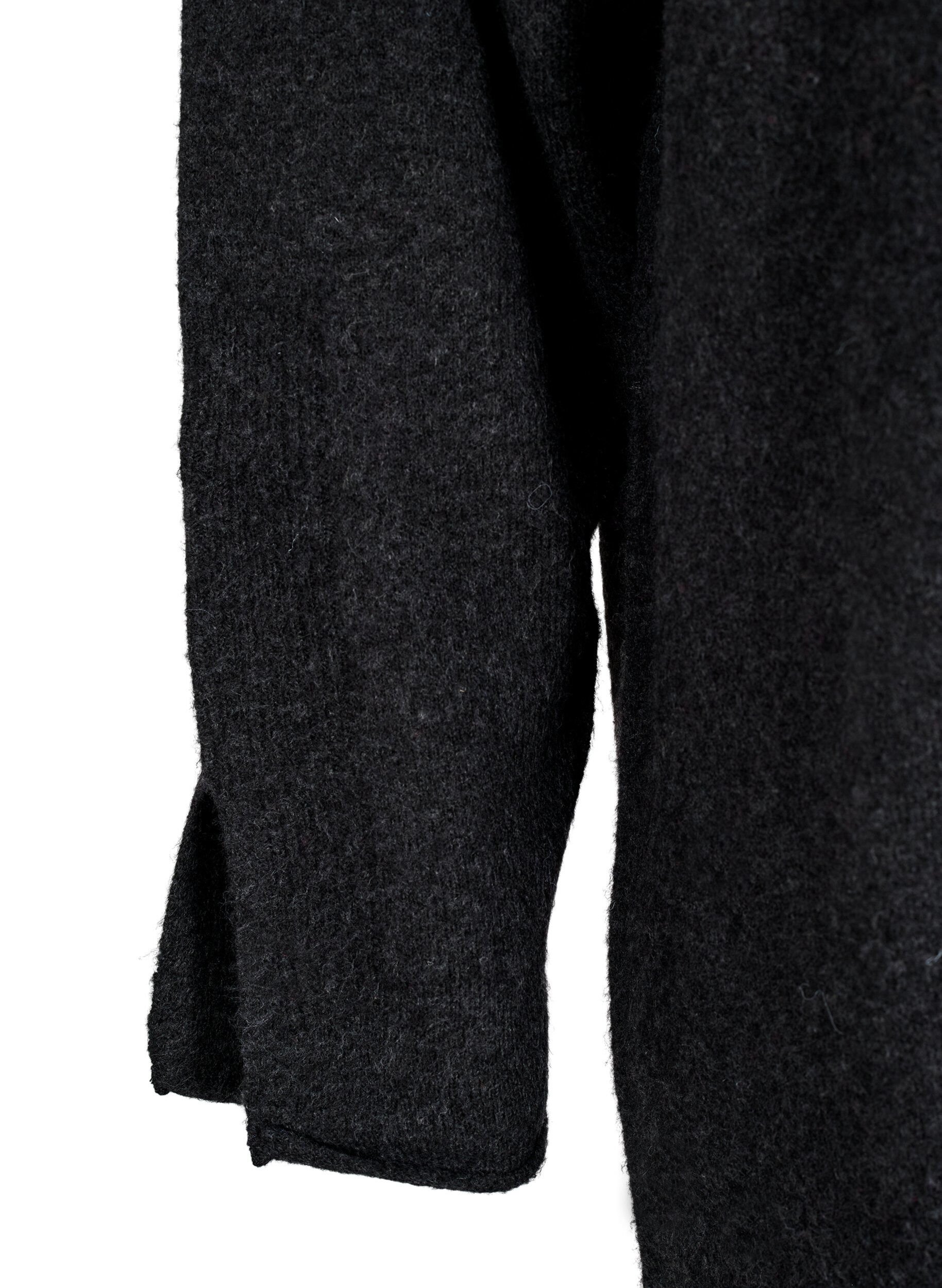 ZizziStrickkleid mit Schlitzen, Dark Grey Melange, Packshot image number 3