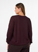 Bluse mit vertikaler Struktur und Glitzerfaden, Rot, Model image number 2