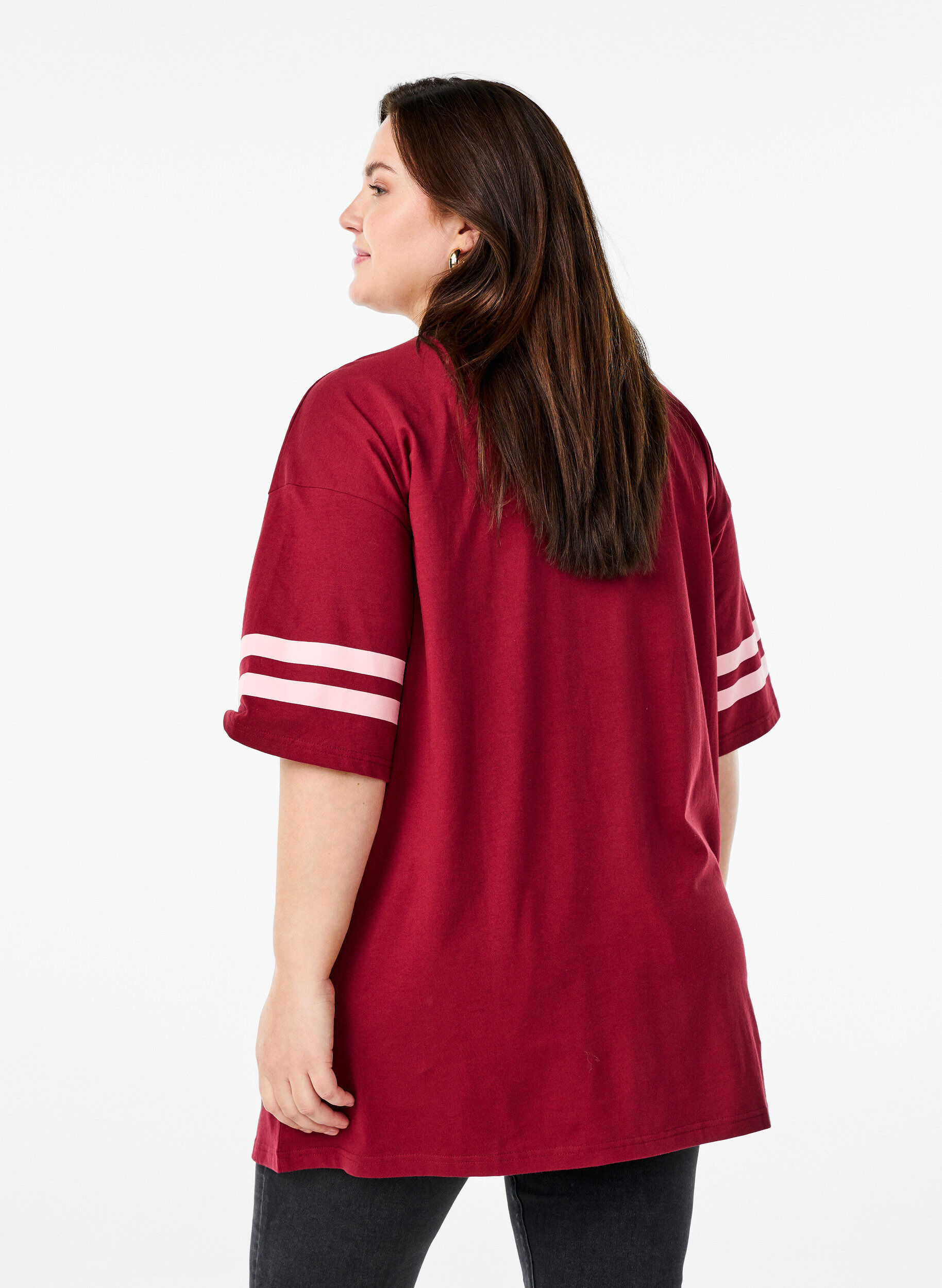 ZizziSportliches Oversize-College-T-Shirt, Rot, Model image number 2