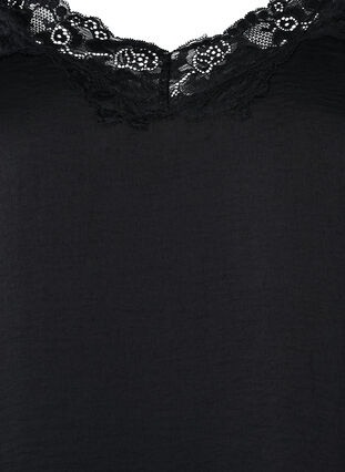 Nachthemd mit Spitzensaum, Black, Packshot image number 2