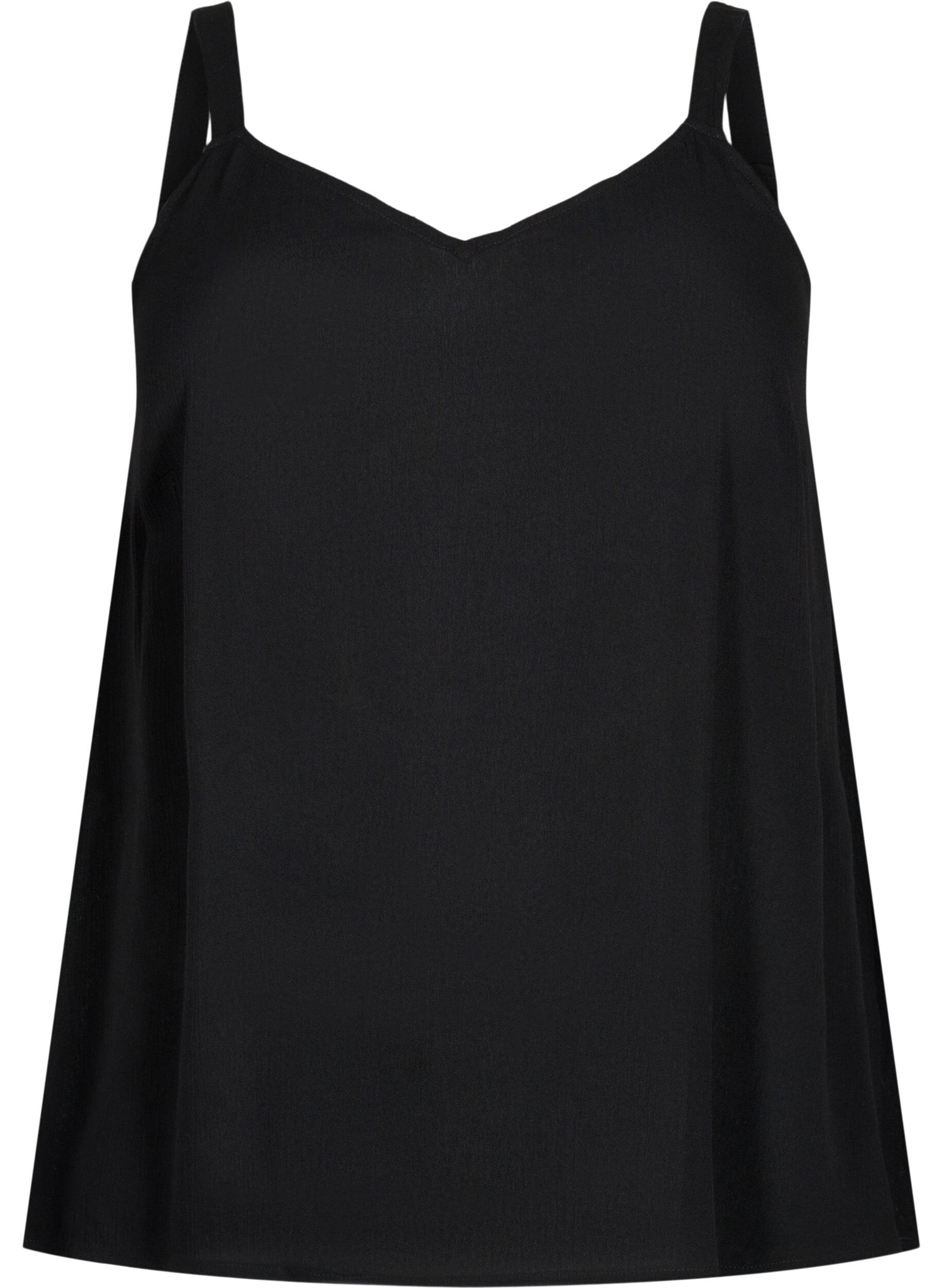 Zizzi&Auml;rmelloses Top aus Viskose, Black, Packshot image number 0