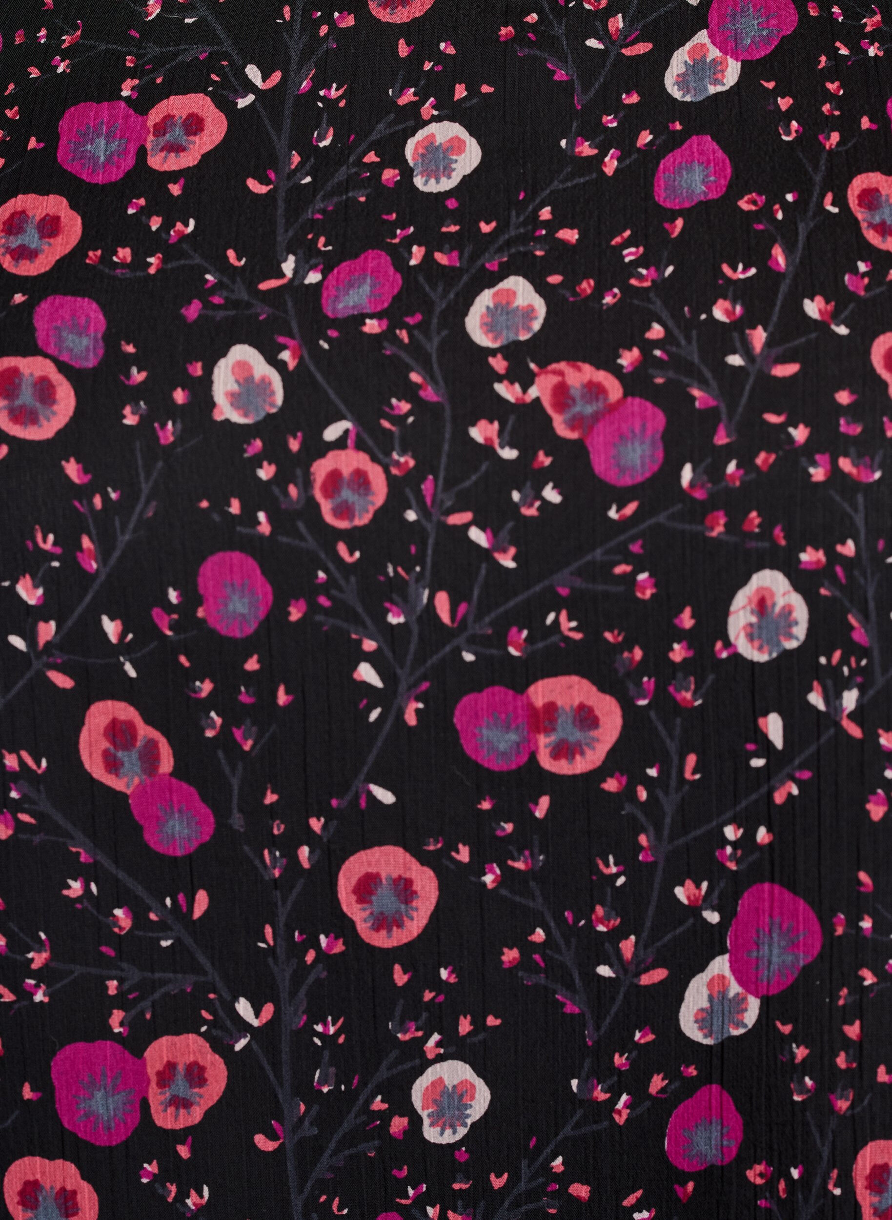 ZizziGebl&uuml;mte Bluse aus Chiffon mit transparenten &Auml;rmeln, Schwarz, Packshot image number 2