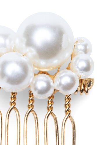 3er-Pack Haarspangen mit Perlen, Pearl, Packshot image number 2