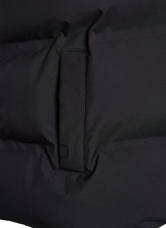 Kurze Steppweste mit hohem Kragen, Schwarz, Packshot image number 3