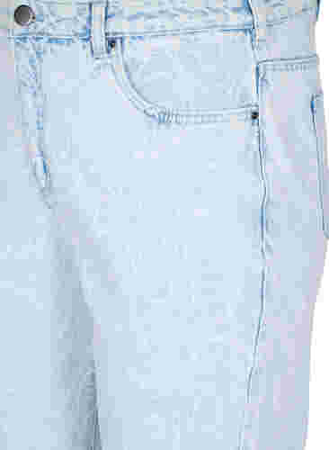Cropped Mille Mom Jeans mit Print, Light blue denim, Packshot image number 2