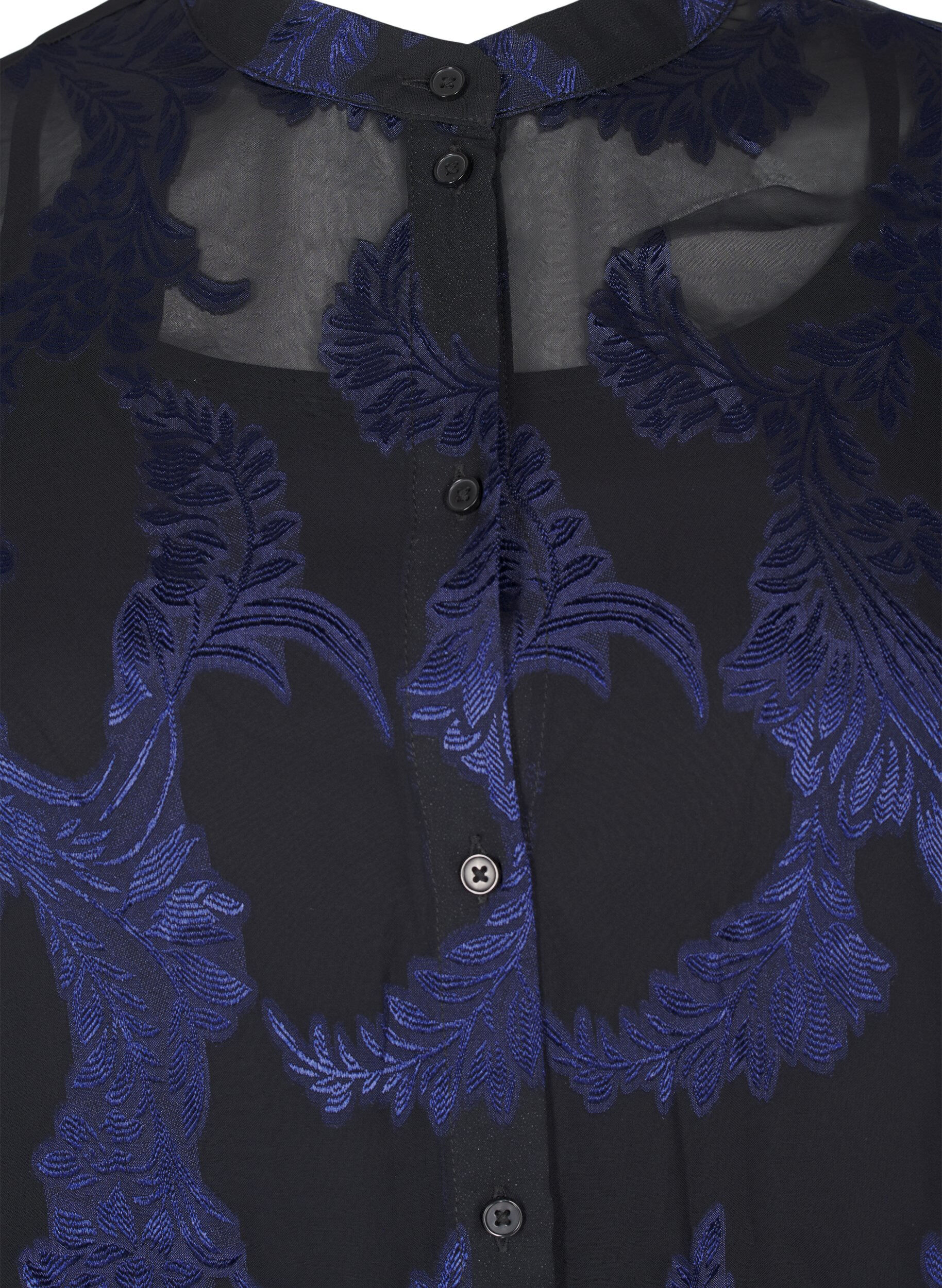ZizziTunika aus Chiffon mit Jacquardmuster, Evening Blue, Packshot image number 2