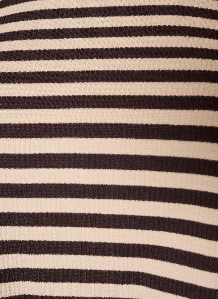 Gestreifte Bluse mit langen &Auml;rmeln, Braun, Packshot image number 2