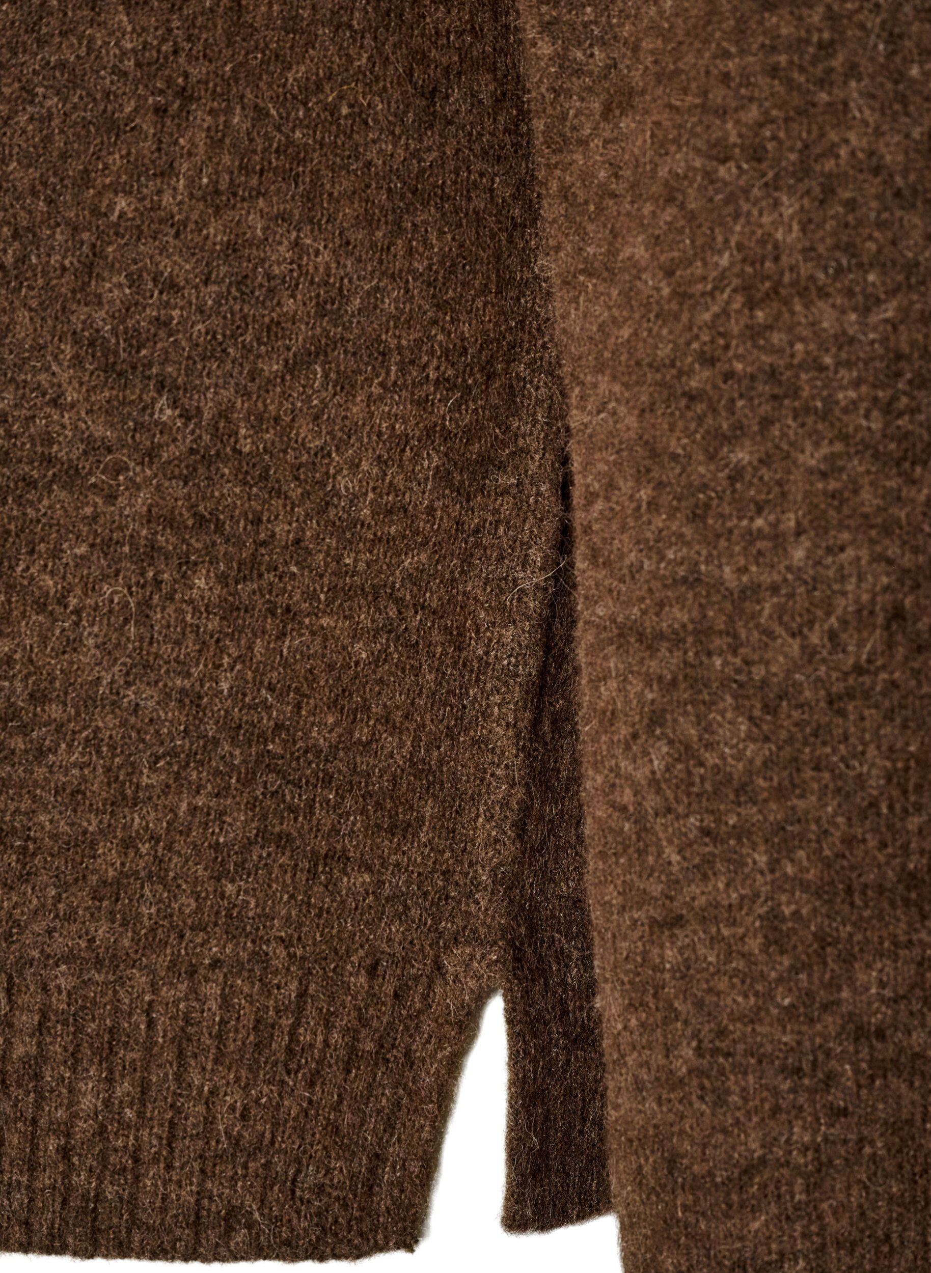 ZizziLocker gestrickte Bluse mit Alpaka und Wolle, Braun, Packshot image number 3