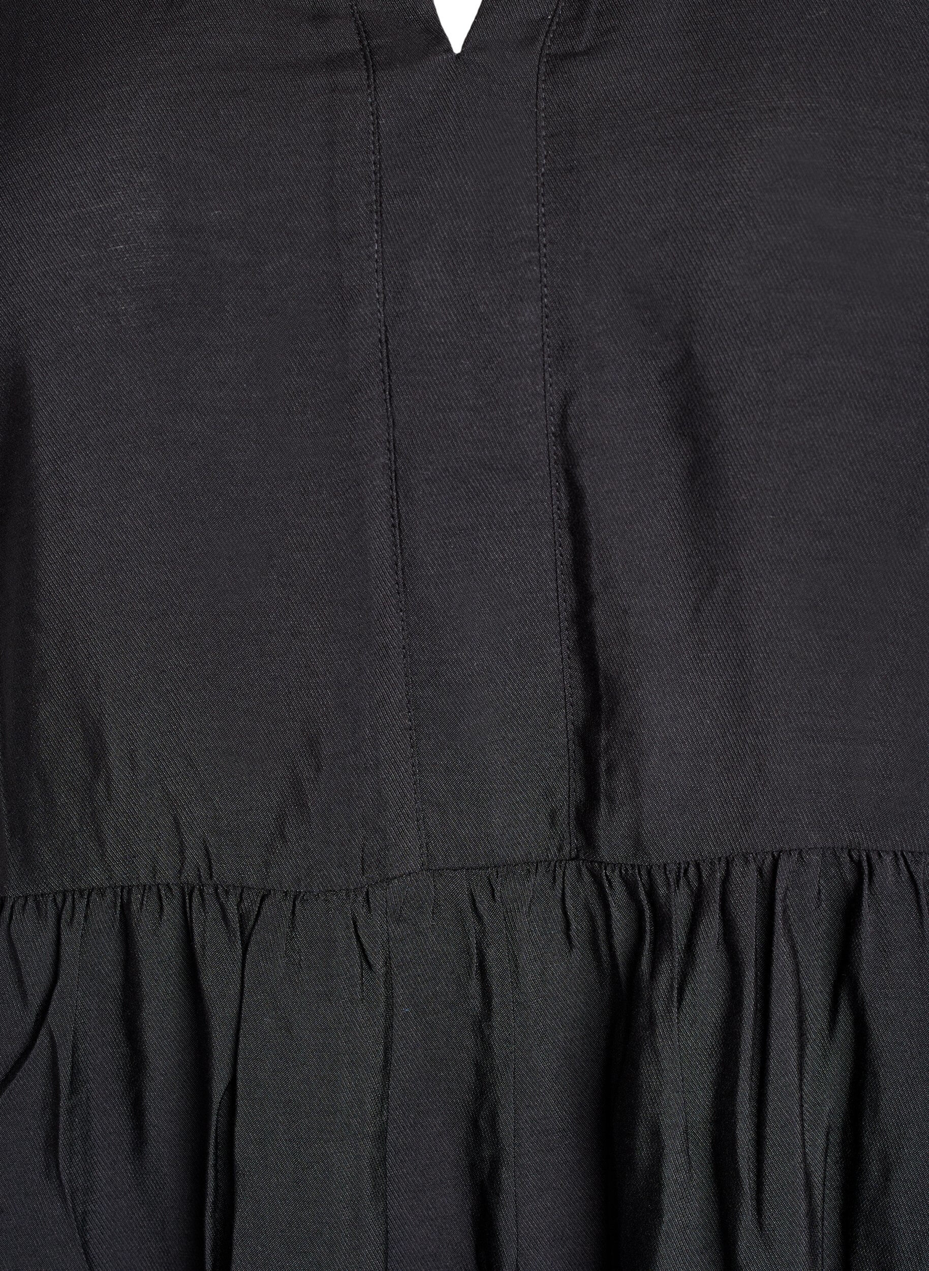 ZizziA-Linien-Kleid mit R&uuml;schenkragen, Schwarz, Packshot image number 2