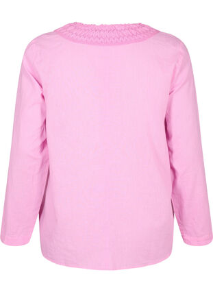 Bluse aus Baumwolle mit Häkeldetail, Begonia Pink, Packshot image number 1