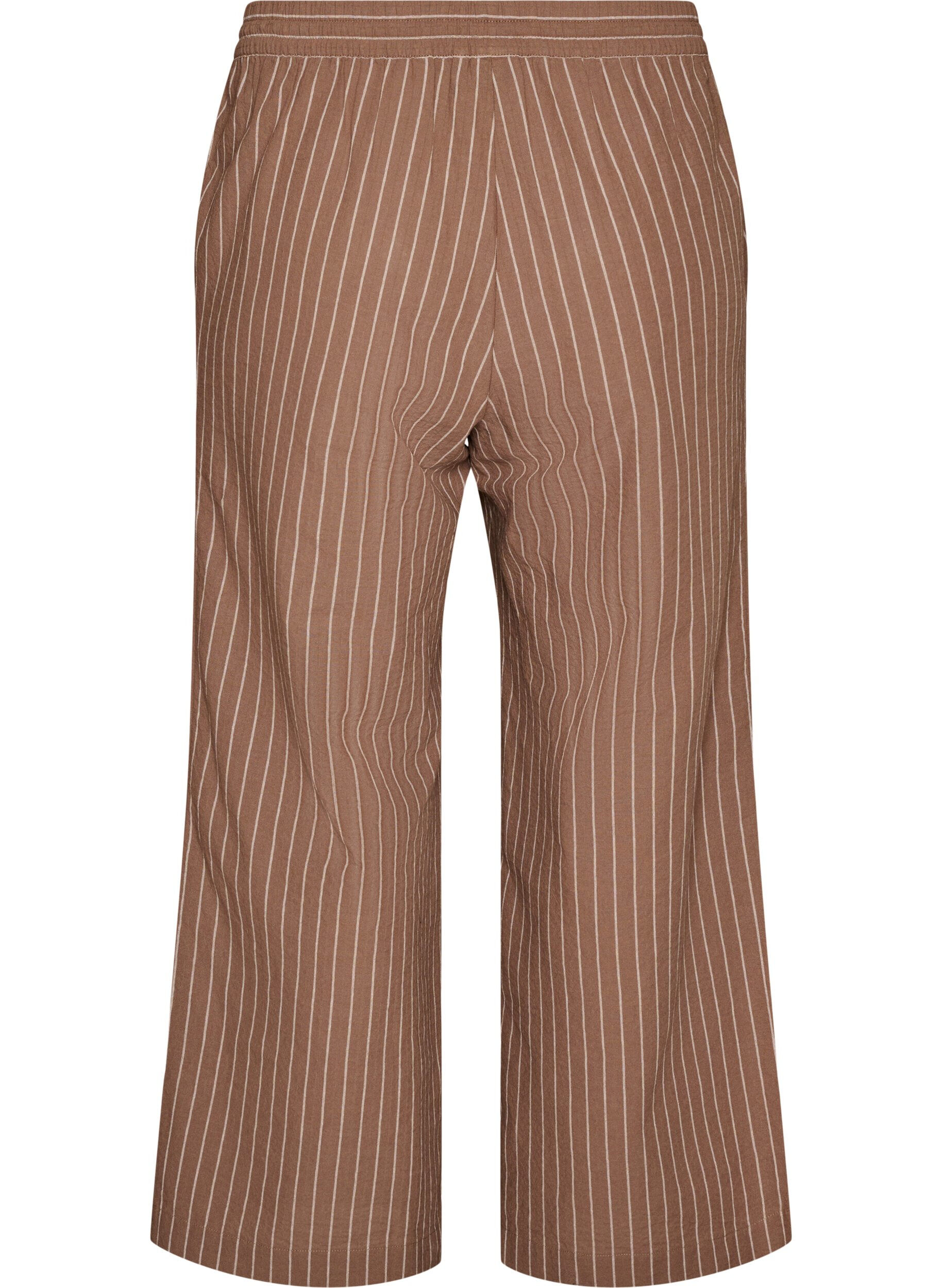 ZizziLockere Hose mit hohem Bund und Taschen, Braun, Packshot image number 1