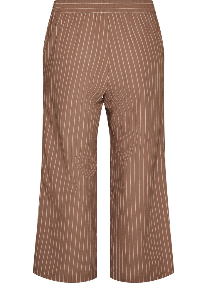 Lockere Hose mit hohem Bund und Taschen, Braun, Packshot image number 1