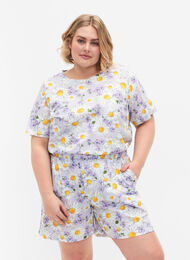 Lockere Pyjamahose mit Print, Lavender Blue AOP, Model