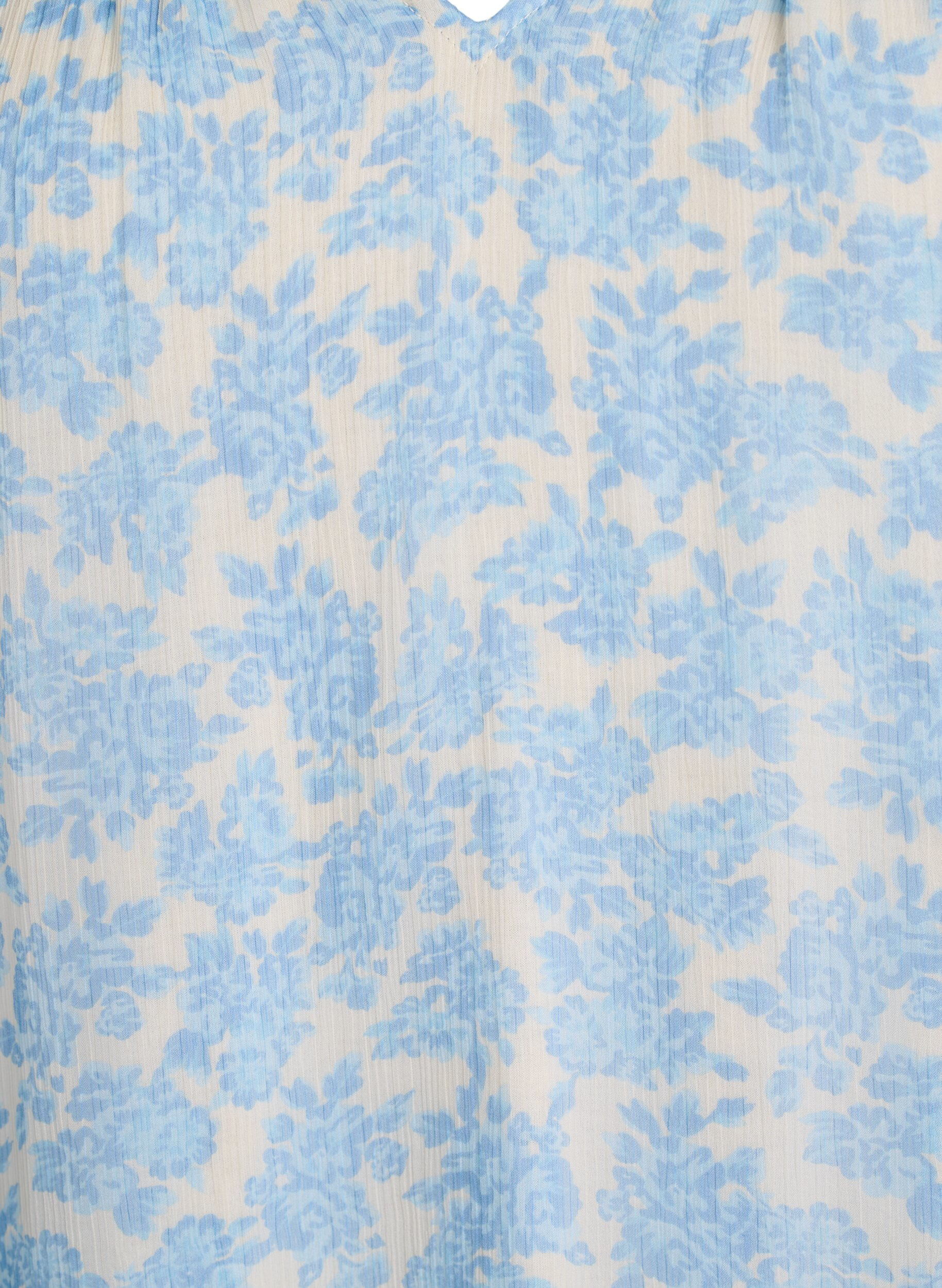 ZizziChiffonbluse mit Blumenprint und H&auml;kelborte, Blau, Packshot image number 2