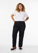 Weite Jeans mit verk&uuml;rzter L&auml;nge, Schwarz, Model image number 0