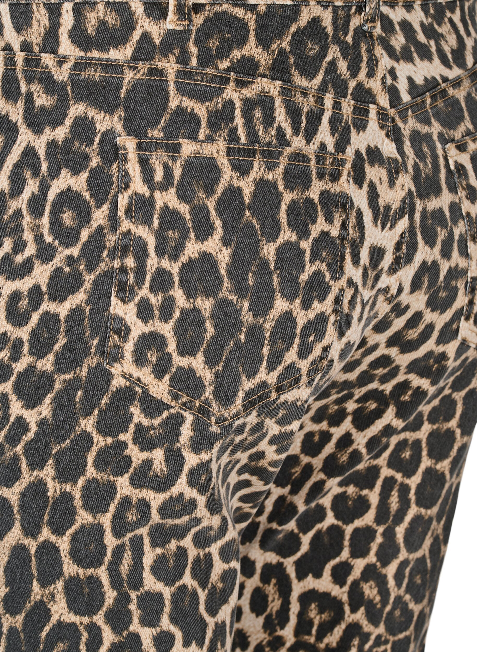 ZizziEmily Jeans mit Leoparden-Print, Braun, Packshot image number 3