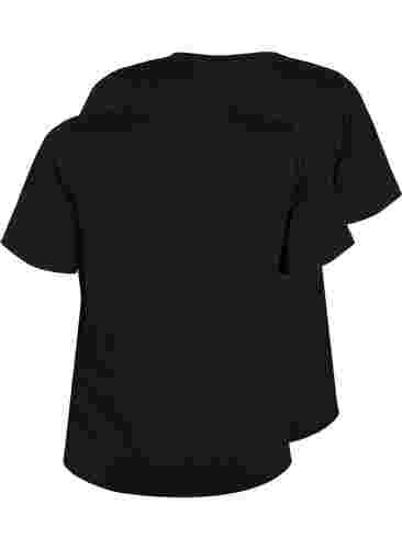FLASH - 2er-Pack T-Shirts mit V-Ausschnitt, Black/Black, Packshot image number 1