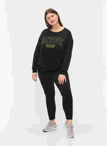 Sweatshirt mit sportlichem Aufdruck, Black, Model image number 2