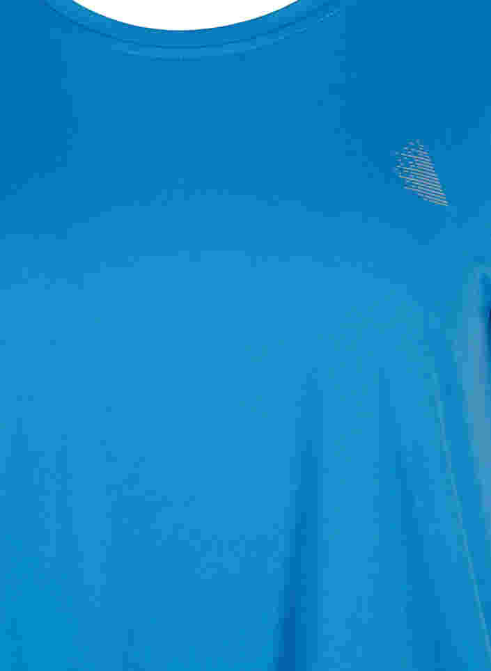 Einfarbiges Trainings-T-Shirt, Daphne Blue, Packshot image number 2