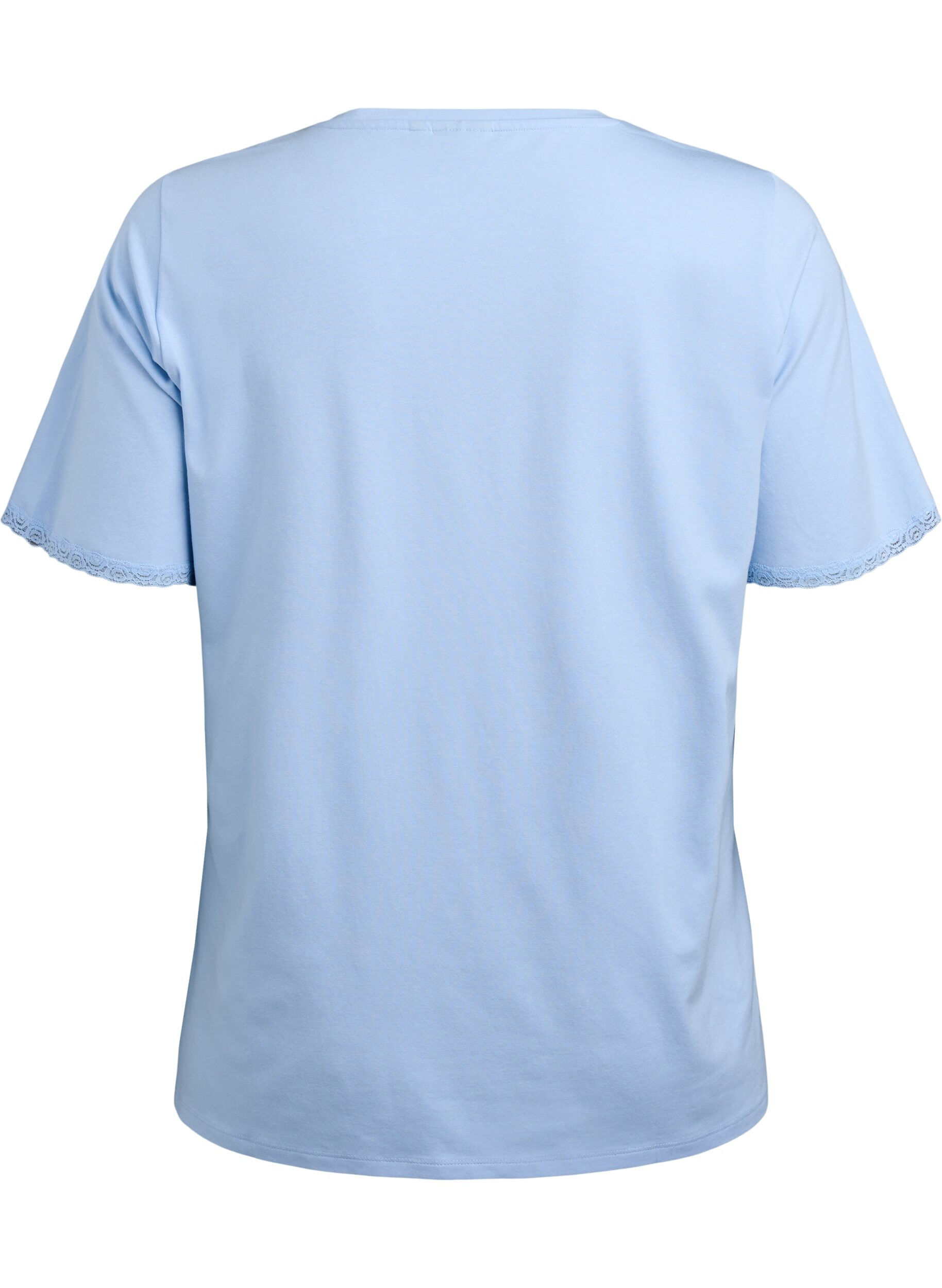 ZizziT-Shirt aus Modal-Mischung mit V-Ausschnitt, Blau, Packshot image number 1
