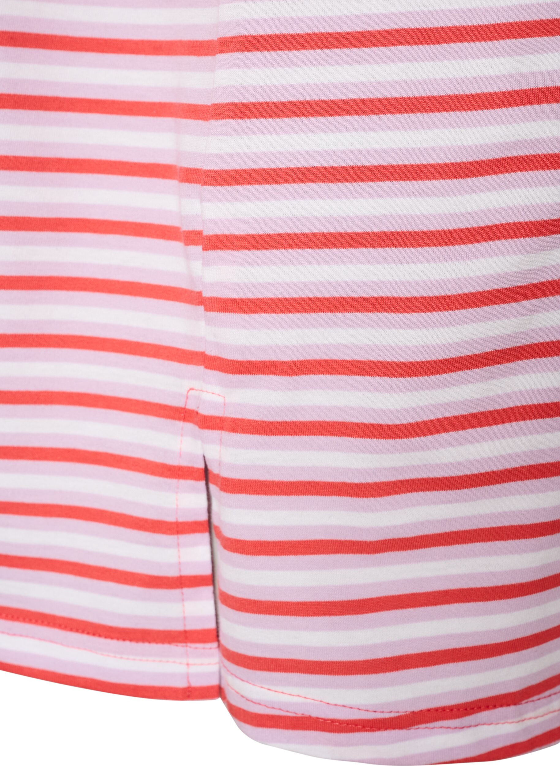 ZizziLanges oversized T-Shirt aus Bio-Baumwolle mit Streifen, Lila, Packshot image number 3