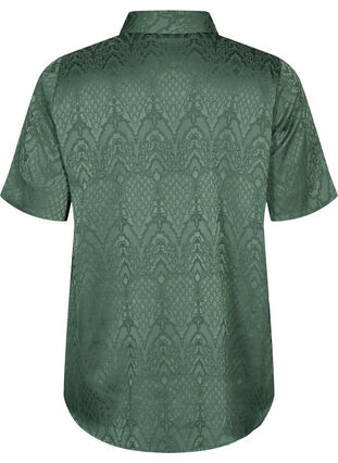 Long-Shirt mit Strukturmuster, Duck Green, Packshot image number 1