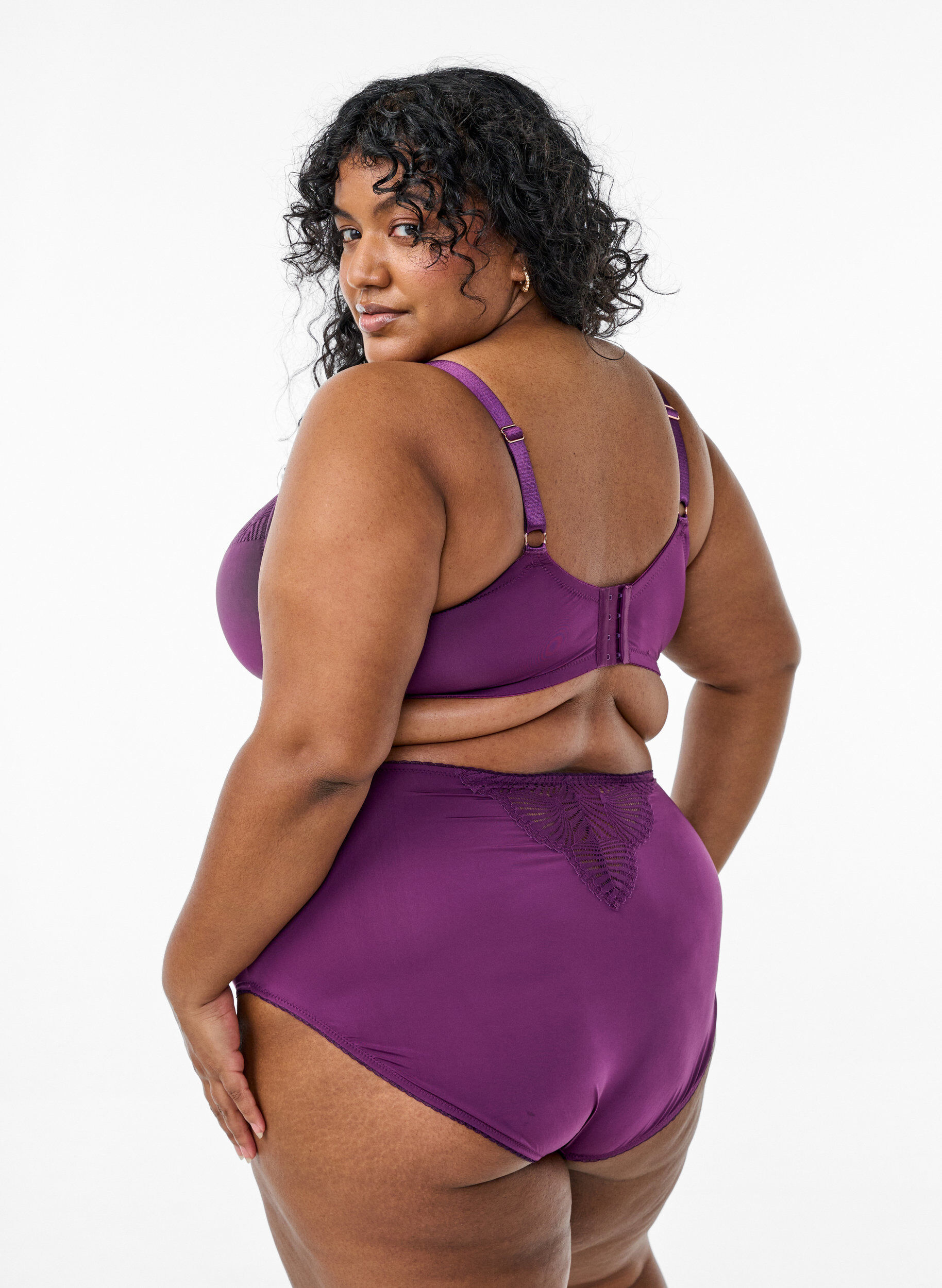 ZizziSlip-Unterhose in Mikrofasergewebe mit Spitze, Dunkles Bordeaux, Model image number 1