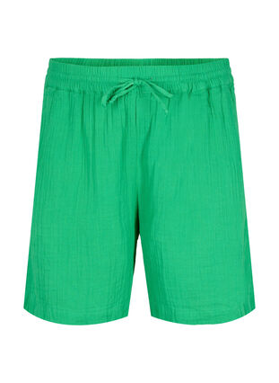 Kurze Hosen mit Taschen aus Baumwoll-Musselin, Jolly Green, Packshot image number 0