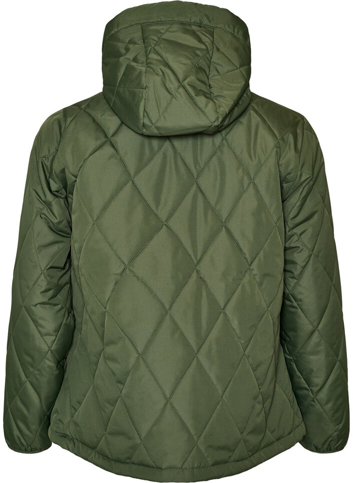 Leicht wattierte Jacke mit Rautensteppung, Gr&uuml;n, Packshot