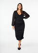 Midikleid aus Mesh mit Drapierungen, Black, Model image number 0