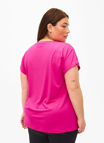 Kurzärmeliges Trainings-T-Shirt, Neon Pink Glo, Model image number 1