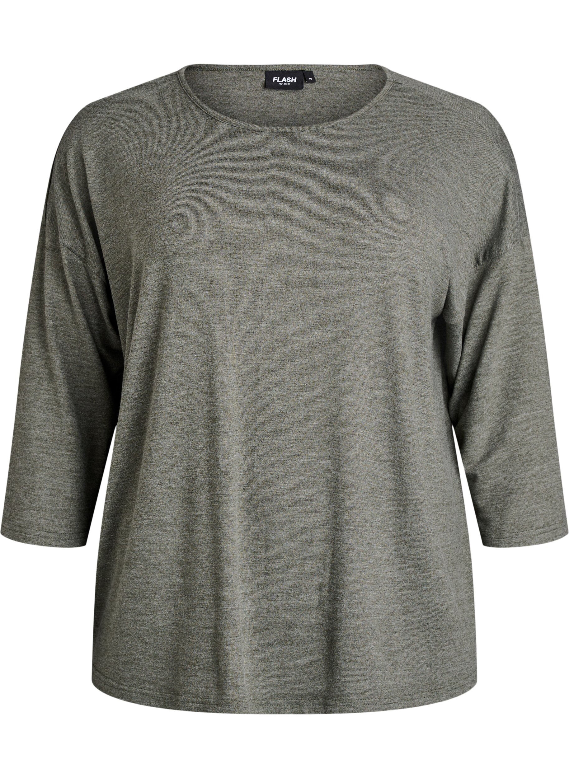 ZizziBluse aus Jersey mit 3/4-&Auml;rmeln, Gr&uuml;n, Packshot image number 0