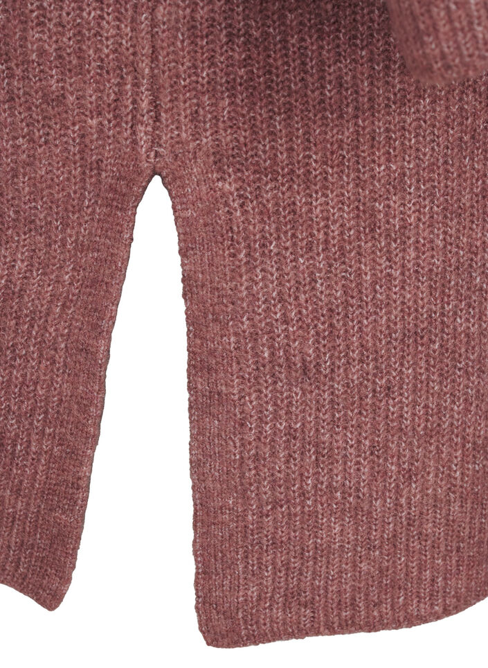 FLASH - Gerippter Cardigan mit Schlitzen, Rose Brown Melange, Packshot image number 3