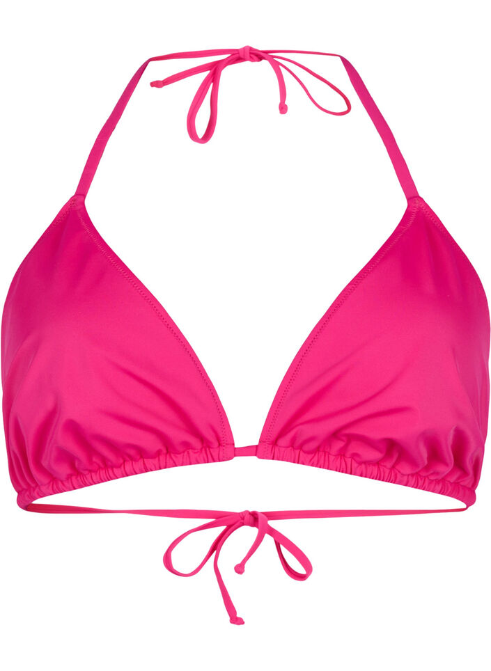 Einfarbiges Triangel-Bikinioberteil, Pink, Packshot image number 0