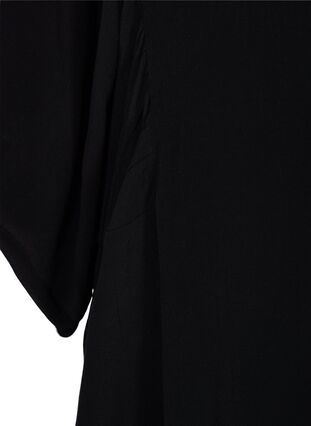 Viskose-Tunika mit dekorativen 3/4 Ärmeln, Black, Packshot image number 3