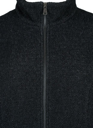 Melange-Bouclé-Mantel mit Reißverschluss, Black Mel., Packshot image number 2