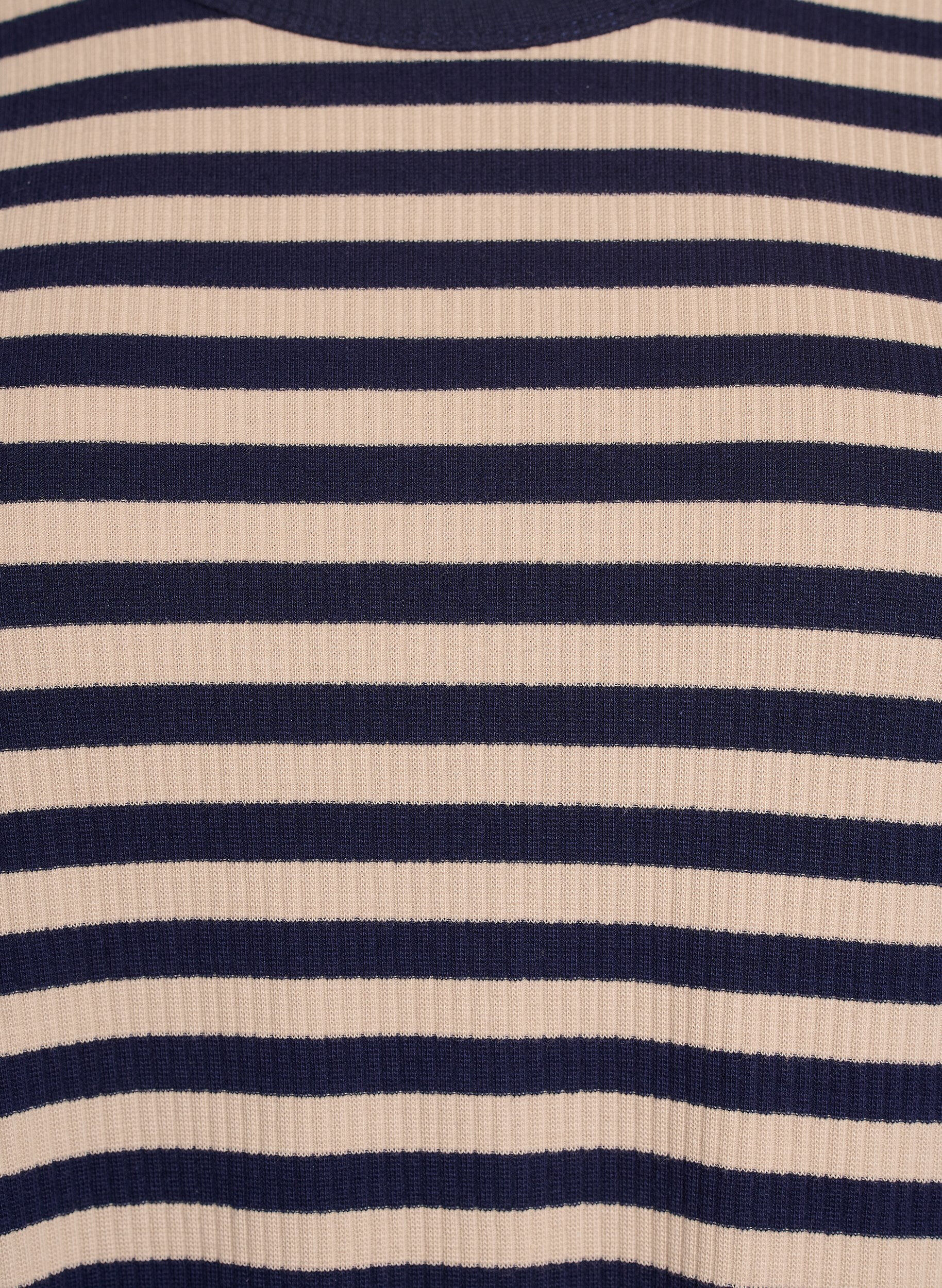 ZizziGestreifte Bluse mit langen &Auml;rmeln, Beige, Packshot image number 2