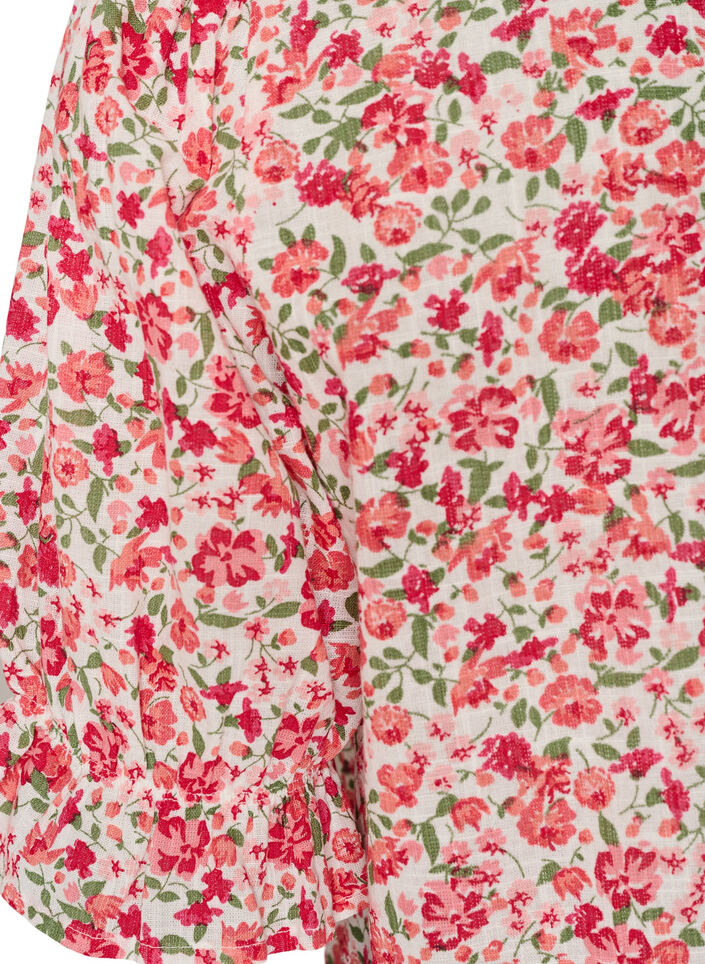 Baumwollbluse mit eckigem Ausschnitt, Rot, Packshot image number 3