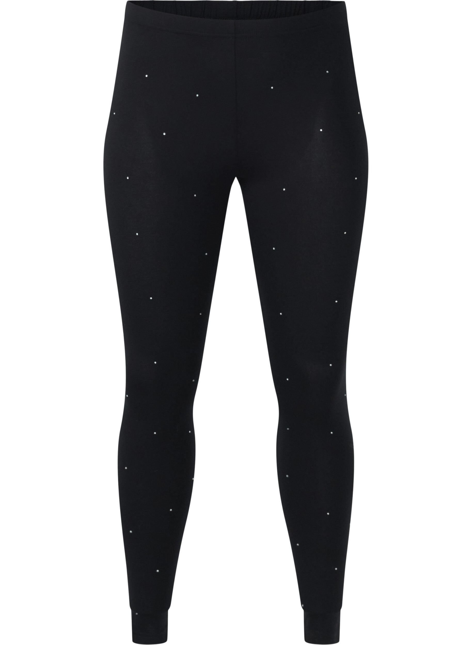 ZizziLeggings aus Viskose mit Strasssteinen, Black, Packshot image number 0