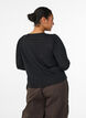 Bluse mit Strukturmuster und Knopfverschluss, Schwarz, Model image number 2