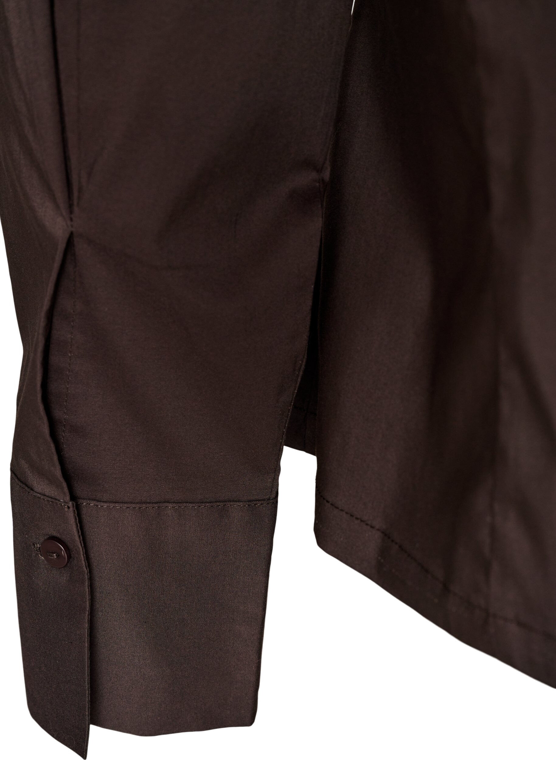 ZizziKurzes Shirt mit Zwei-Wege-Rei&szlig;verschluss, Braun, Packshot image number 3