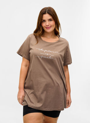 Oversize Nachtshirt aus Bio-Baumwolle, Falcon Text, Model image number 0