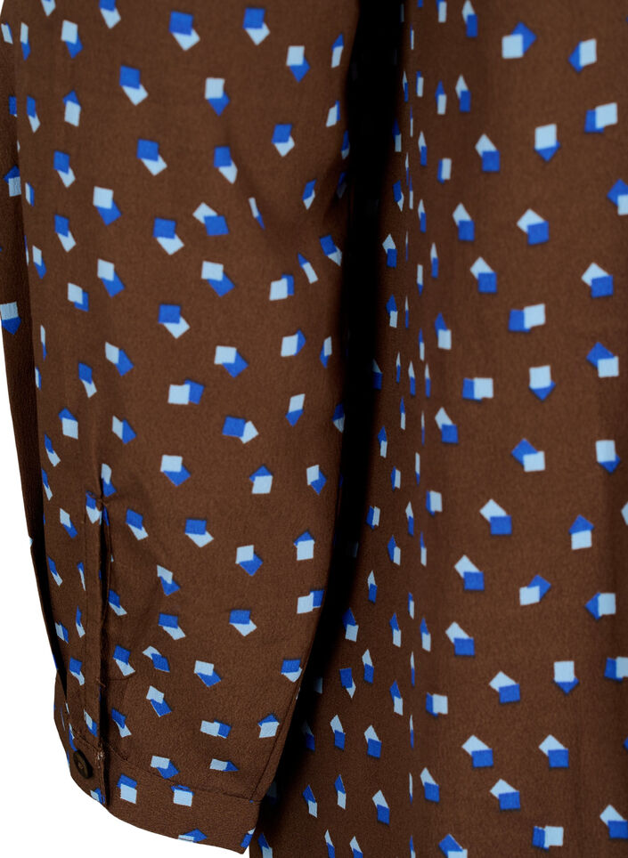 FLASH - Bedruckte Tunika mit langen Ärmeln, Chicory Coffee AOP, Packshot image number 4