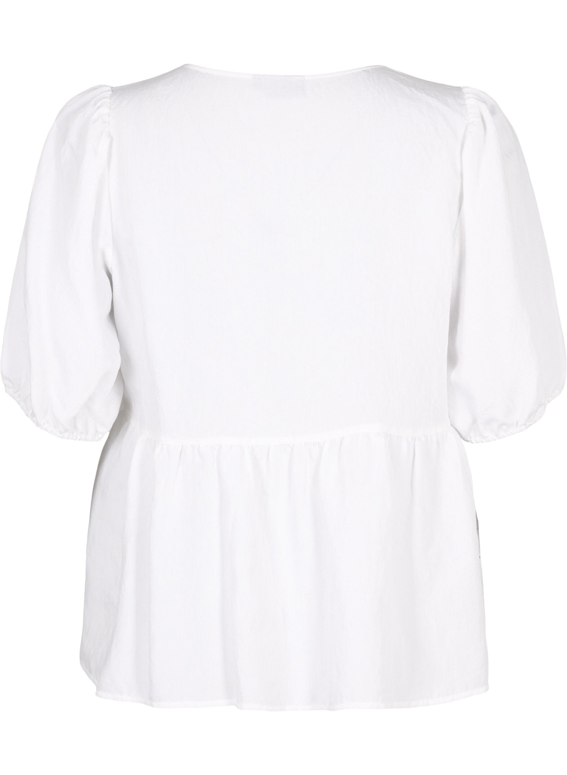 Zizzi Viskosebluse mit Lochstickerei, Bright White, Packshot image number 1