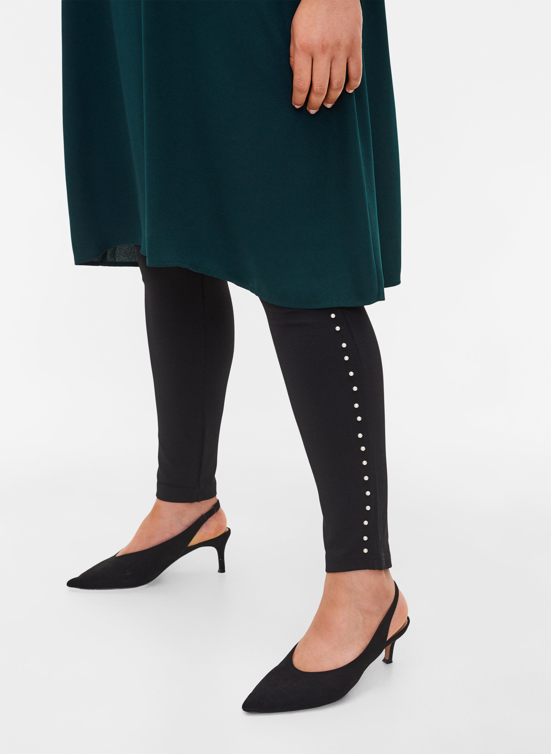 ZizziLeggings mit Perlen, Black, Model image number 0