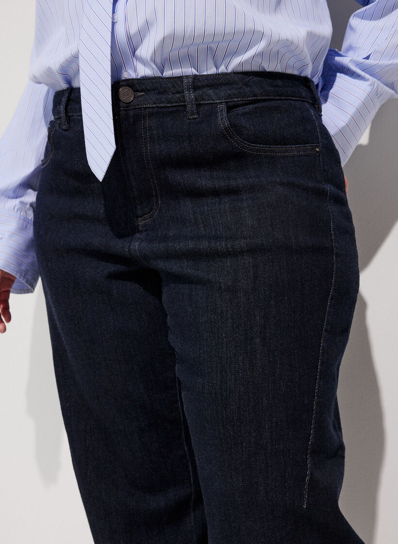 Barrel-Jeans mit hoher Taille, Blau, Model image number 2