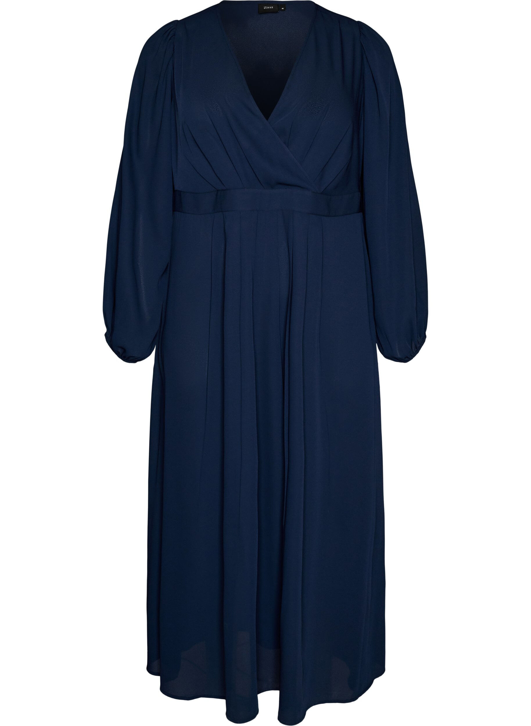 ZizziMaxikleid mit Wickelausschnitt und langen &Auml;rmeln, Blau, Packshot image number 0