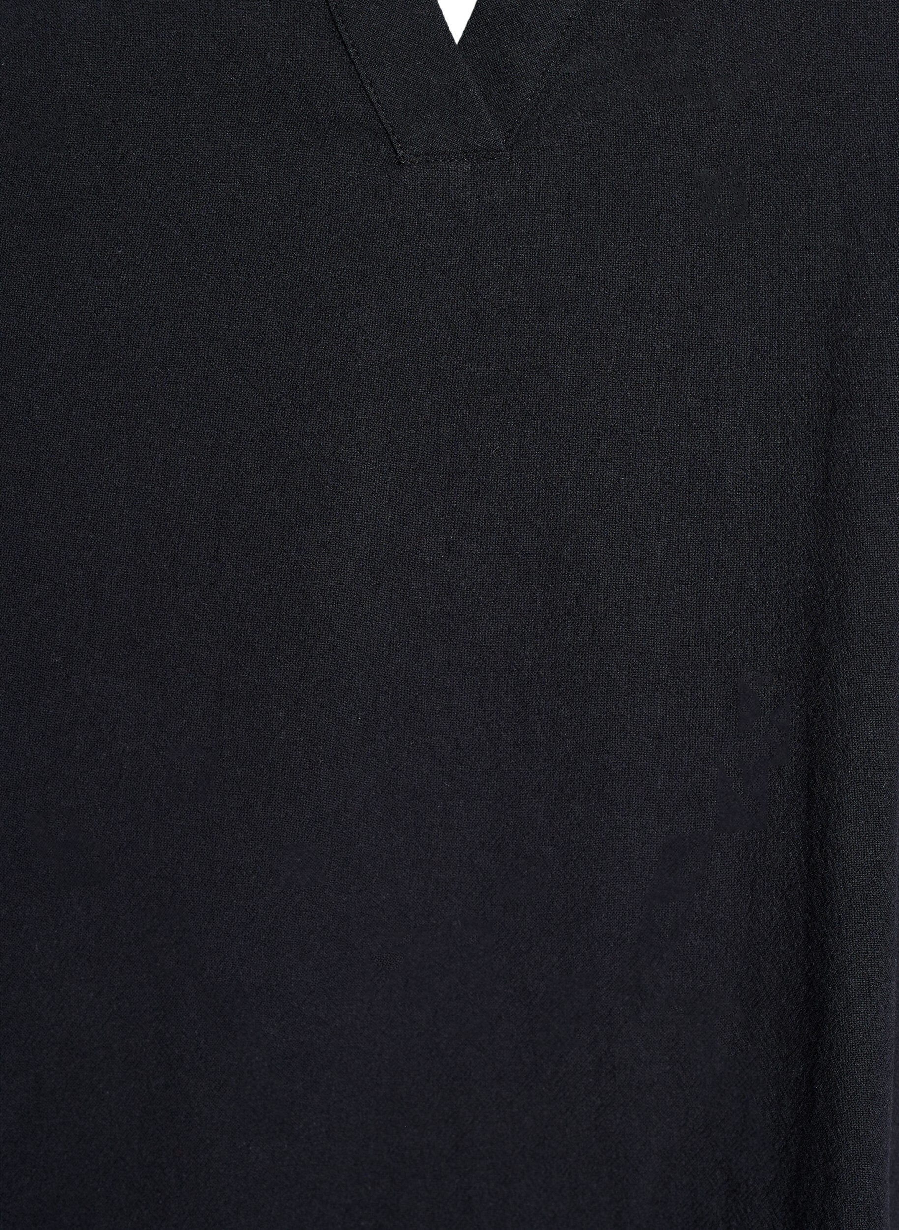 ZizziTunika mit V-Ausschnitt und R&uuml;schendetails, Schwarz, Packshot image number 2