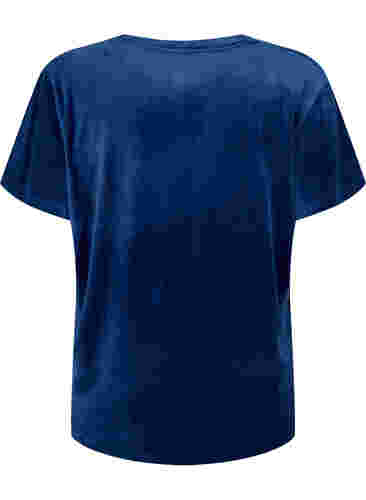 T-Shirt aus Velours, Insignia Blue, Packshot image number 1